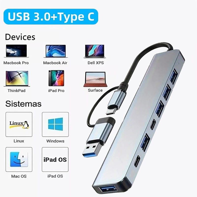 Laptop Accessories And Gadgets - Hub USB3.0 2 em 1 com