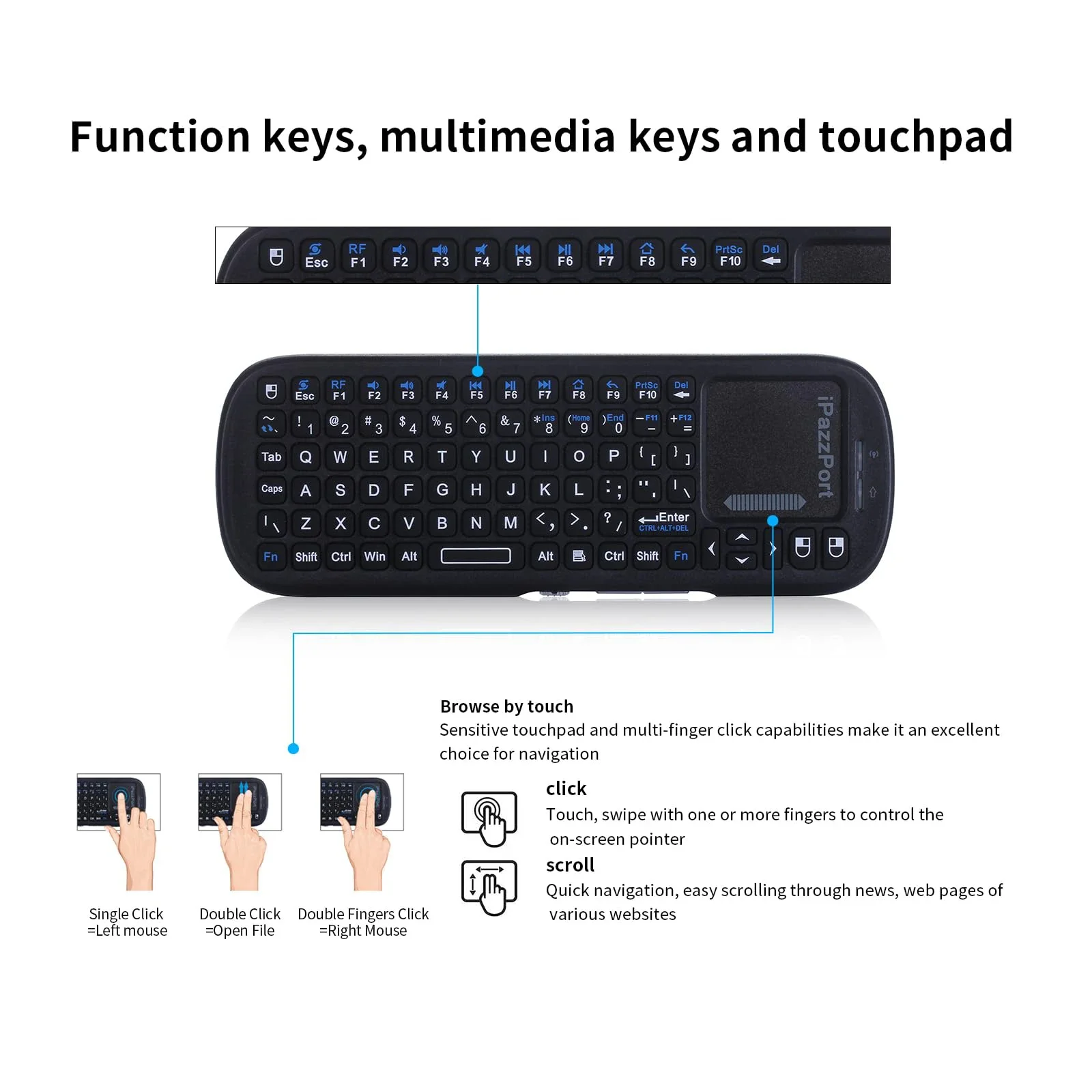IPazzPort Mini teclado sem fio - Laptop Accessories Combo avaliação e preço