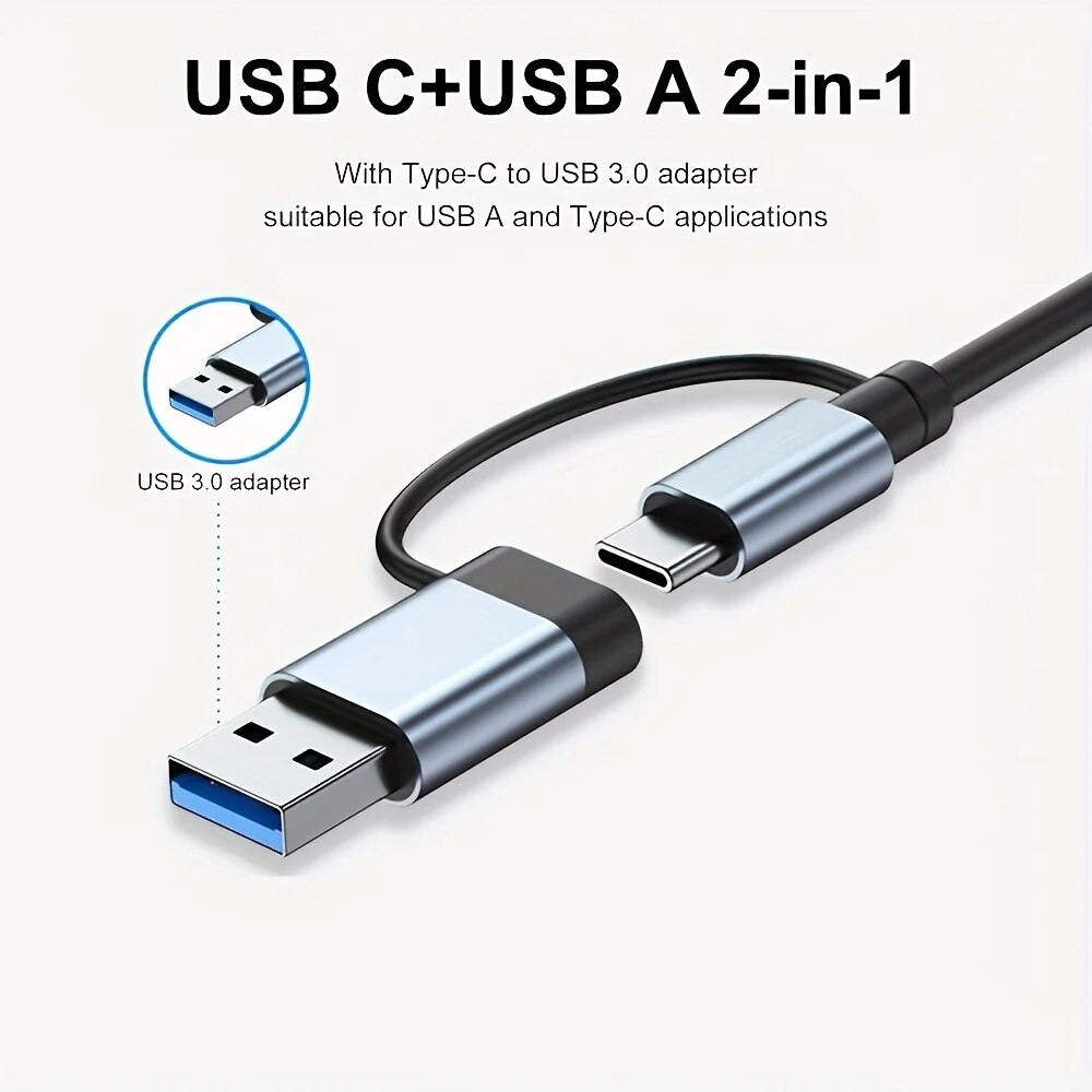 Hub USB3.0 2 em 1 com 7 Portas - Laptop Accessories And Gadgets avaliação e preço