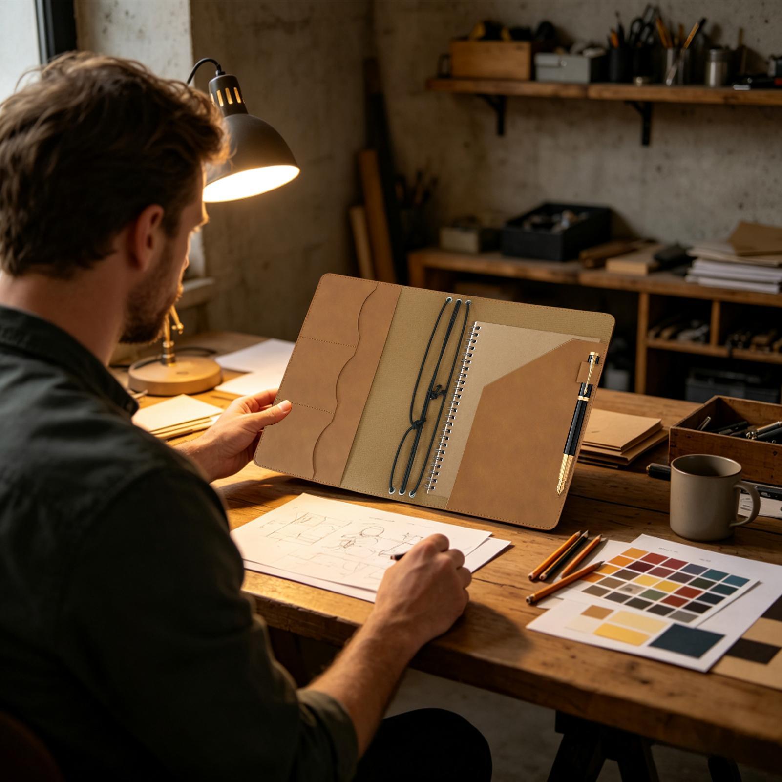 Capa para diário A5, em couro  - Laptop Accessories Cover avaliação e preço